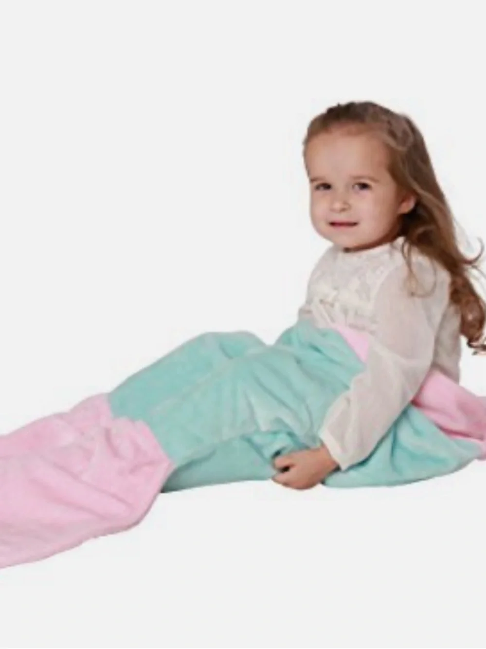 Kids Mermaid Tail Blanket - Pink & Mint